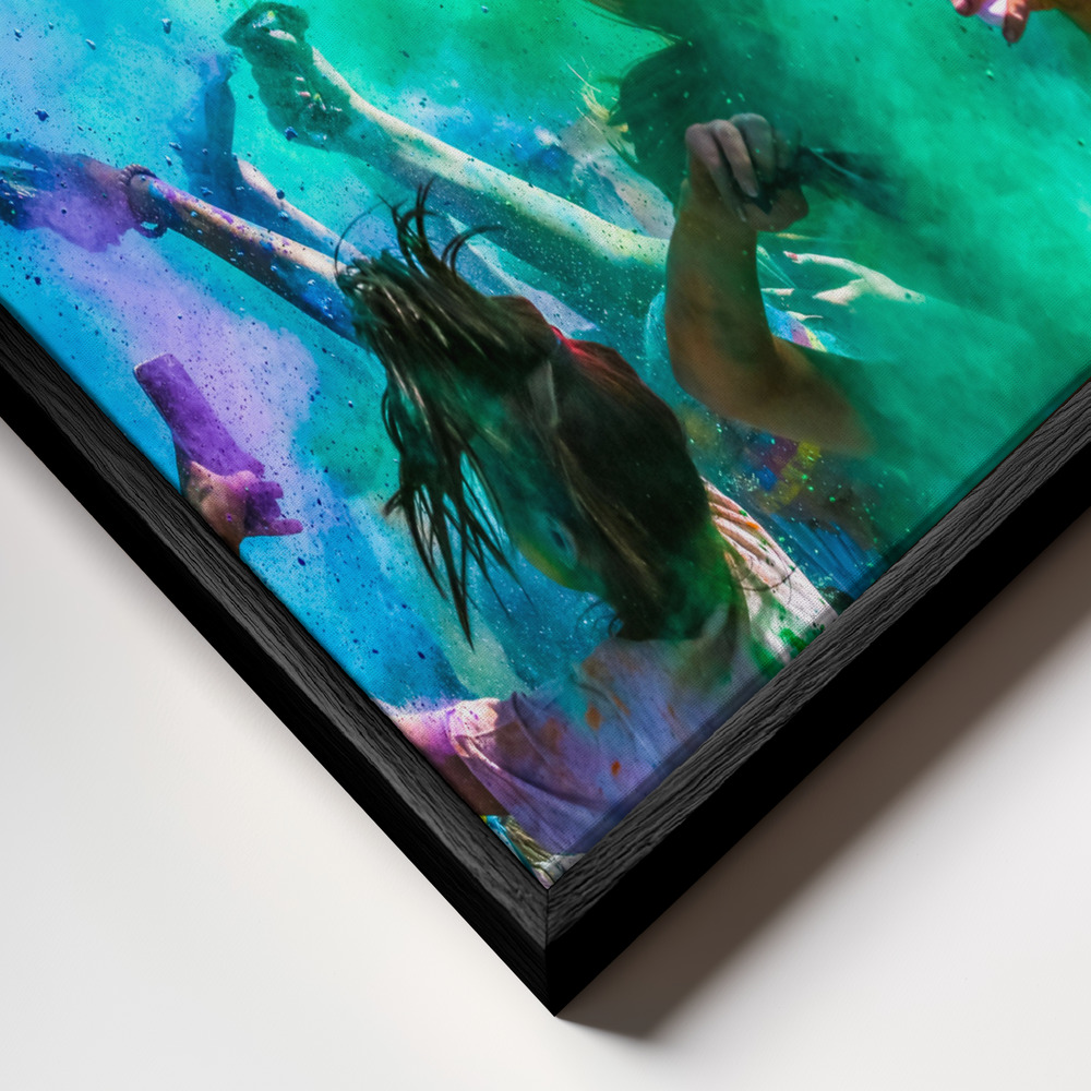 Canvas print - Color Run frame close up - black frame
