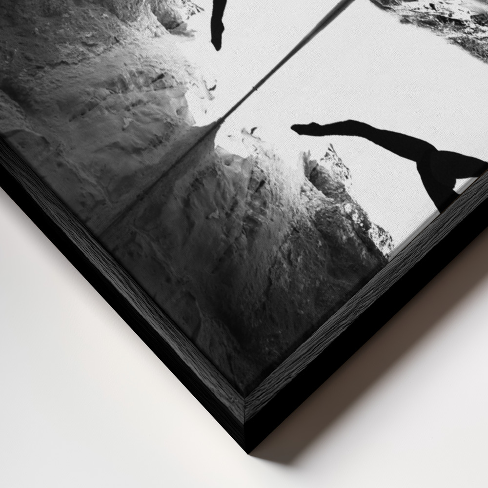 Lienzo - A beating heart primer plano del marco - marco negro