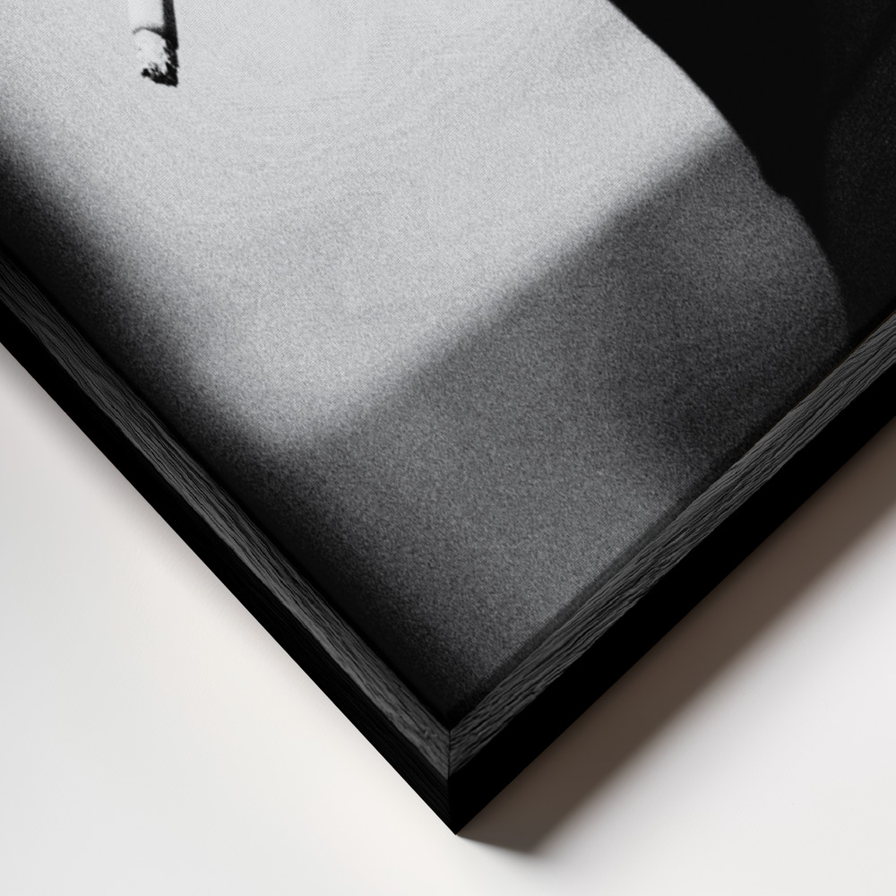 Canvas print - Lady in black frame close up - black frame