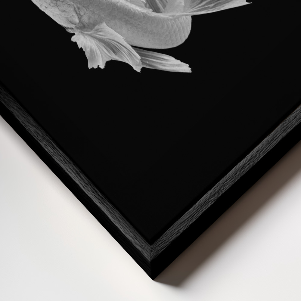 Canvas taulu - White Love kehys lähikuvassa - musta kehys