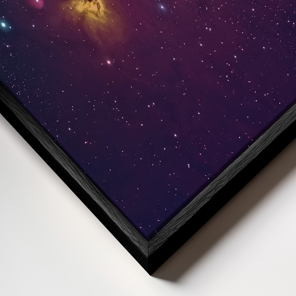 Canvas print - Horse head the dark Nebula frame close up - black frame