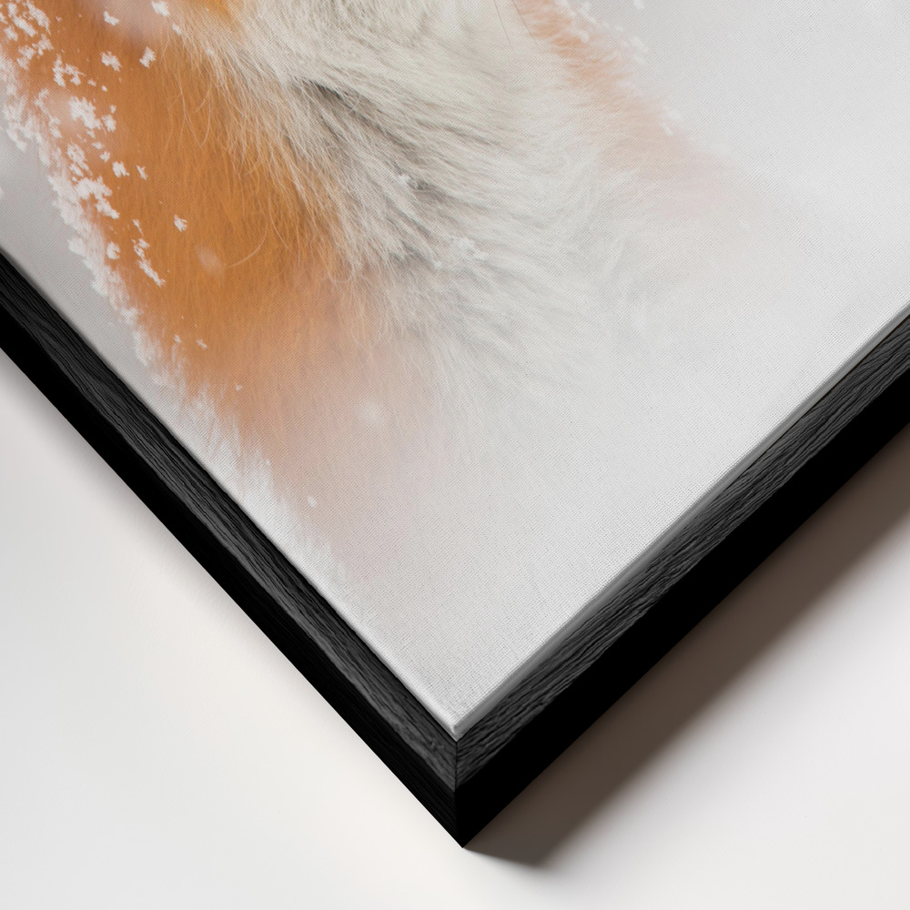 Canvas taulu - Snow is falling… kehys lähikuvassa - musta kehys