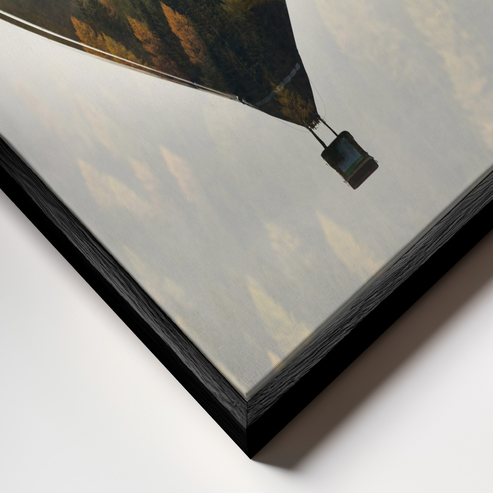 Canvas print - Get lost in the world frame close up - black frame