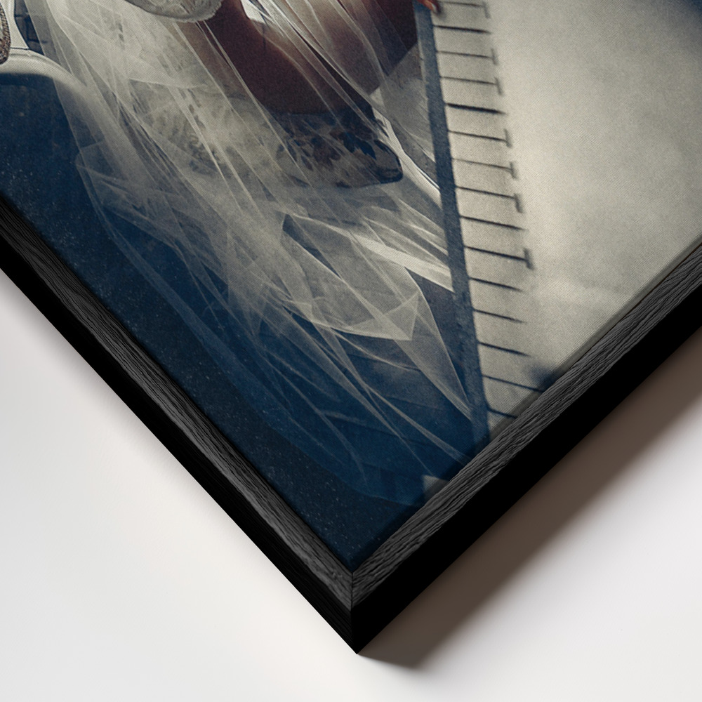 Canvas schilderi - In the music of light frame close-up - zwart frame