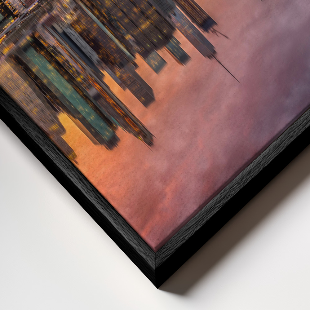 Canvas schilderi - Glow frame close-up - zwart frame