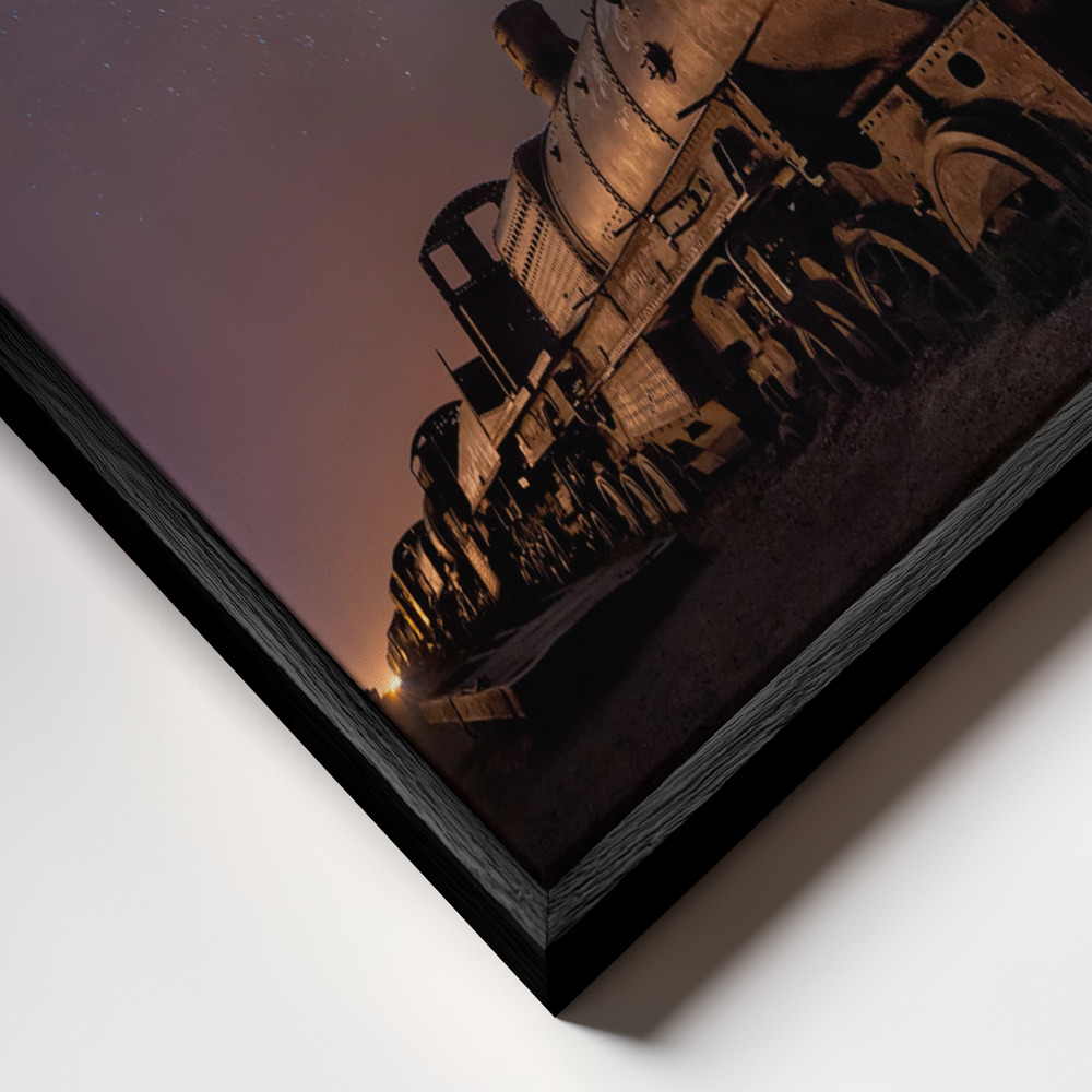 Toile - Night On The Galactic Railroad... cadre en gros plan - cadre noir
