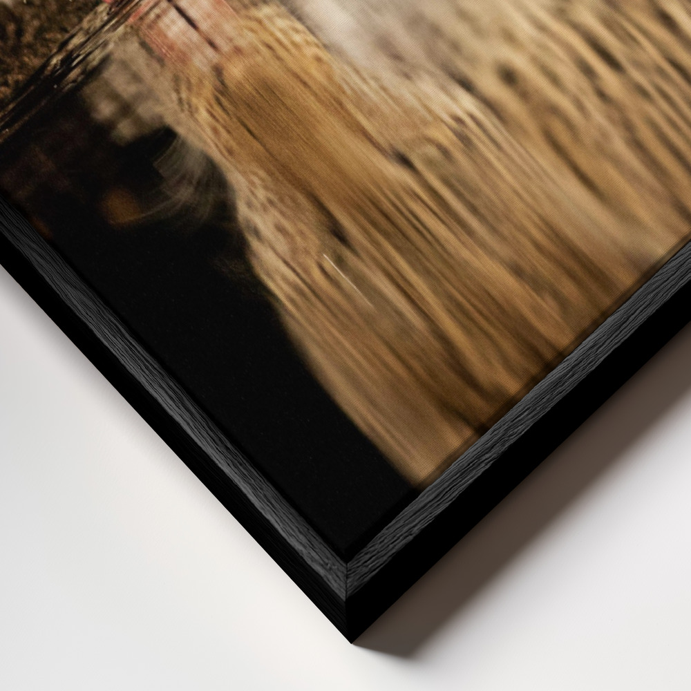 Canvas schilderi - Single mother frame close-up - zwart frame