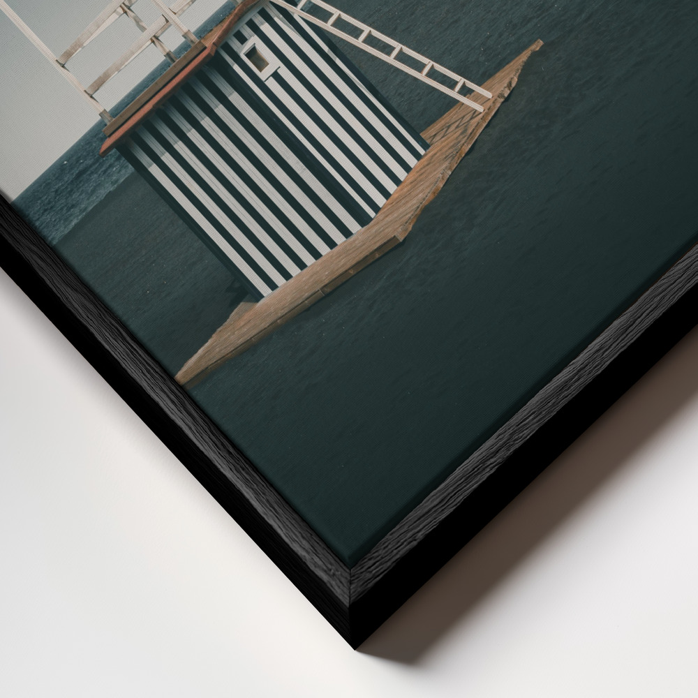 Canvas schilderi - Zebra style frame close-up - zwart frame