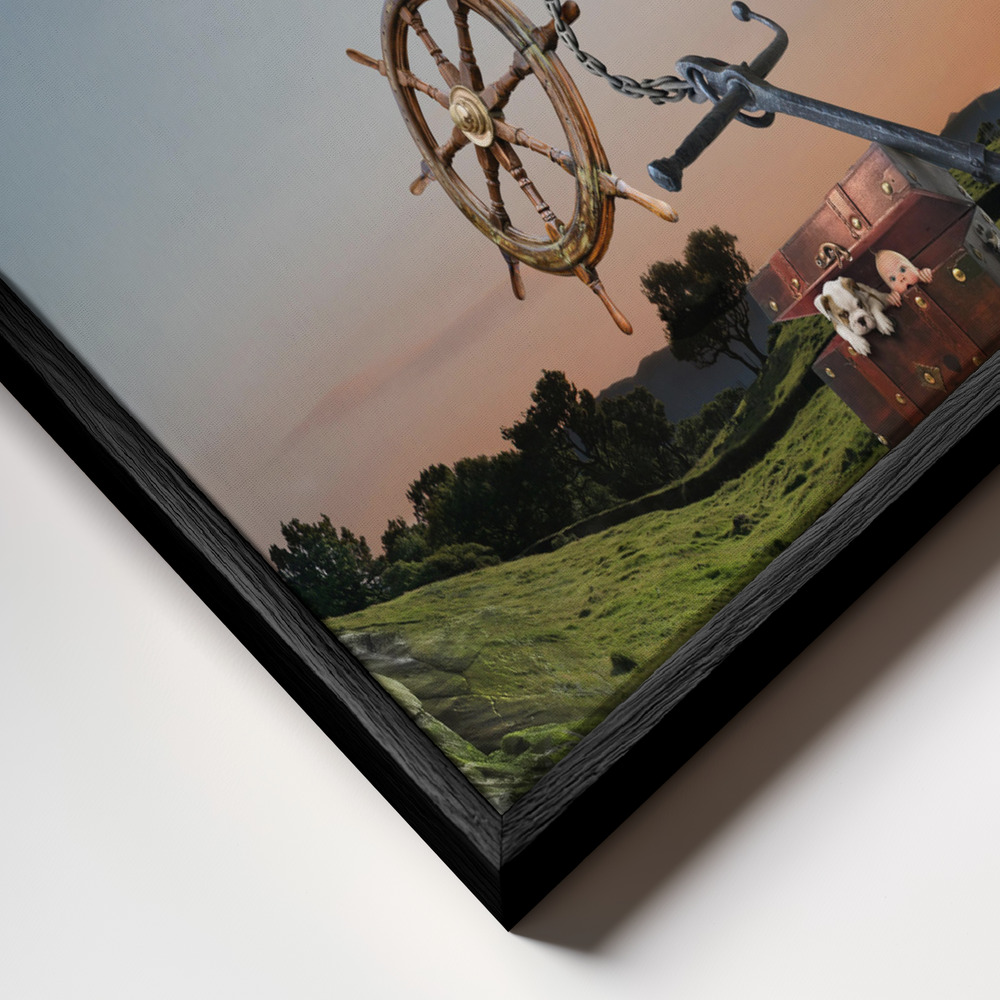 Canvas print - So Far Out frame close up - black frame