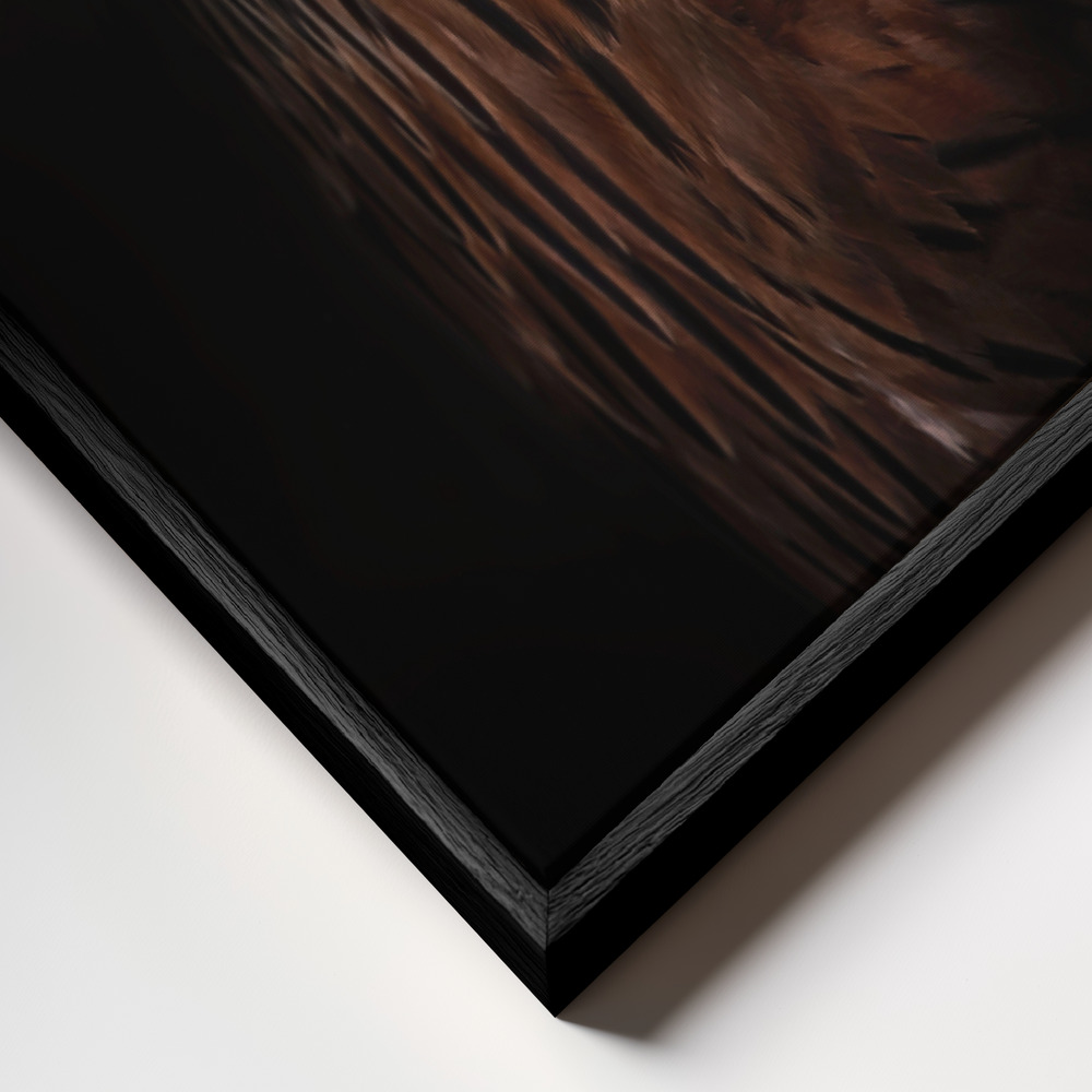 Canvas schilderi - Red kite portrait II frame close-up - zwart frame