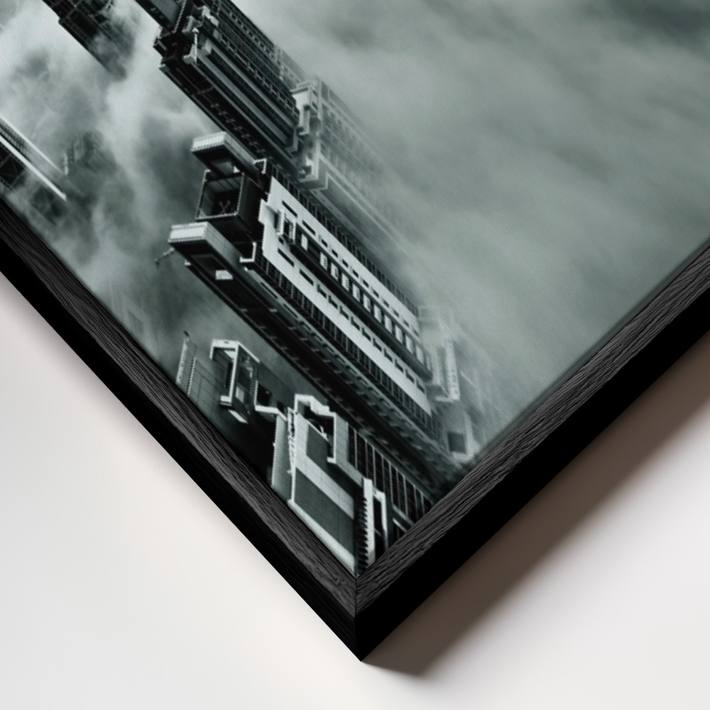 Toile - Up up and Above cadre en gros plan - cadre noir