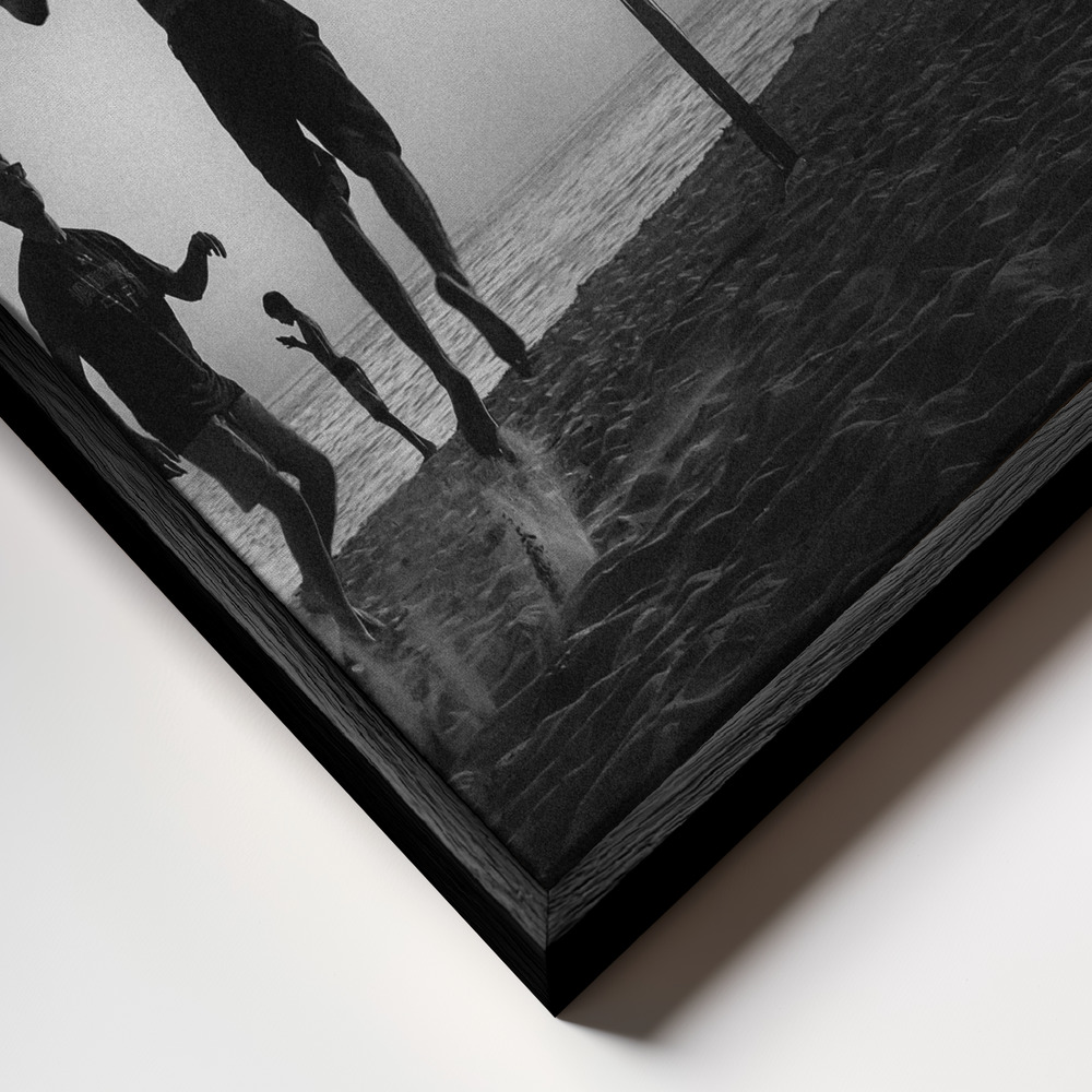 Toile - Beach volleyball cadre en gros plan - cadre noir