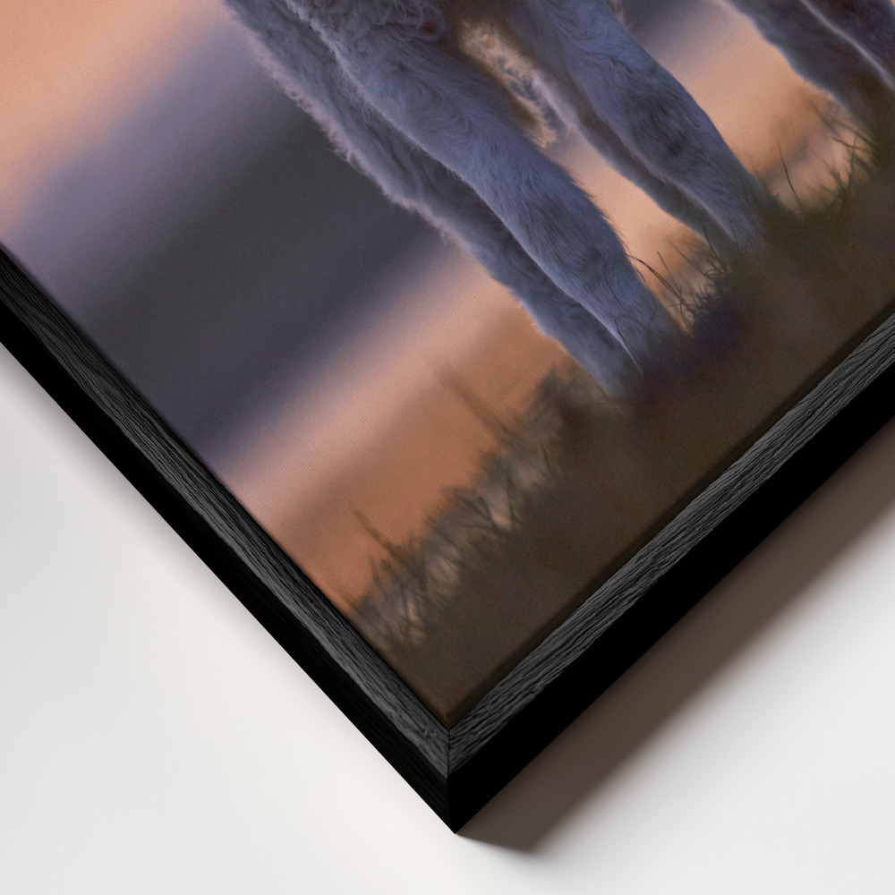 Toile - Lamb Twins cadre en gros plan - cadre noir