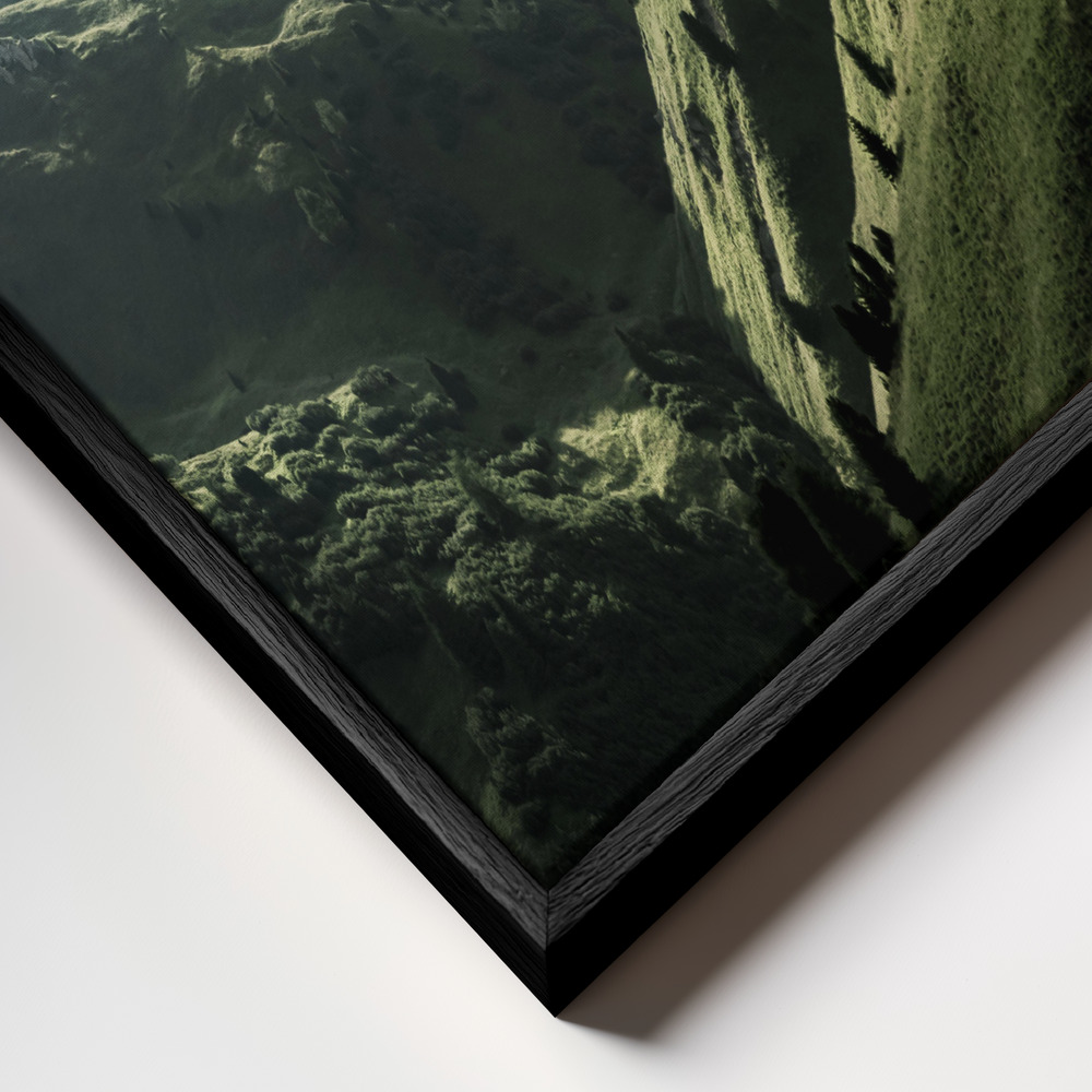 Canvastavla The light of the moment - Tavla ram närbild - svart ram