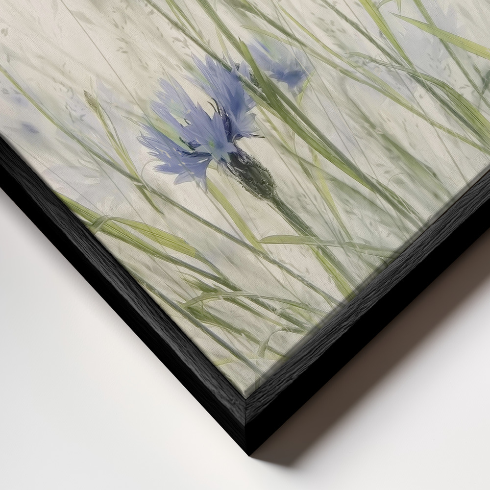 Stampe su tela - Cornflowers primo piano della cornice - cornice nera