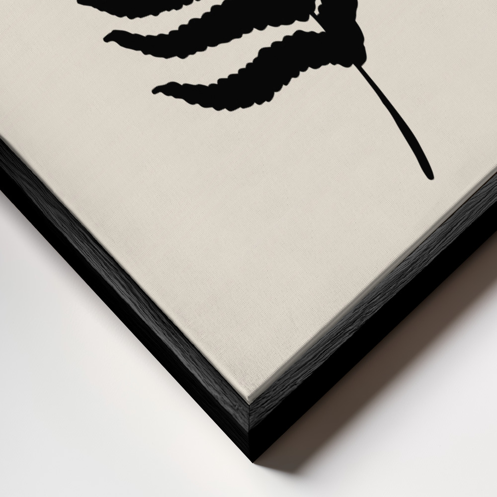 Toile - Fern cadre en gros plan - cadre noir