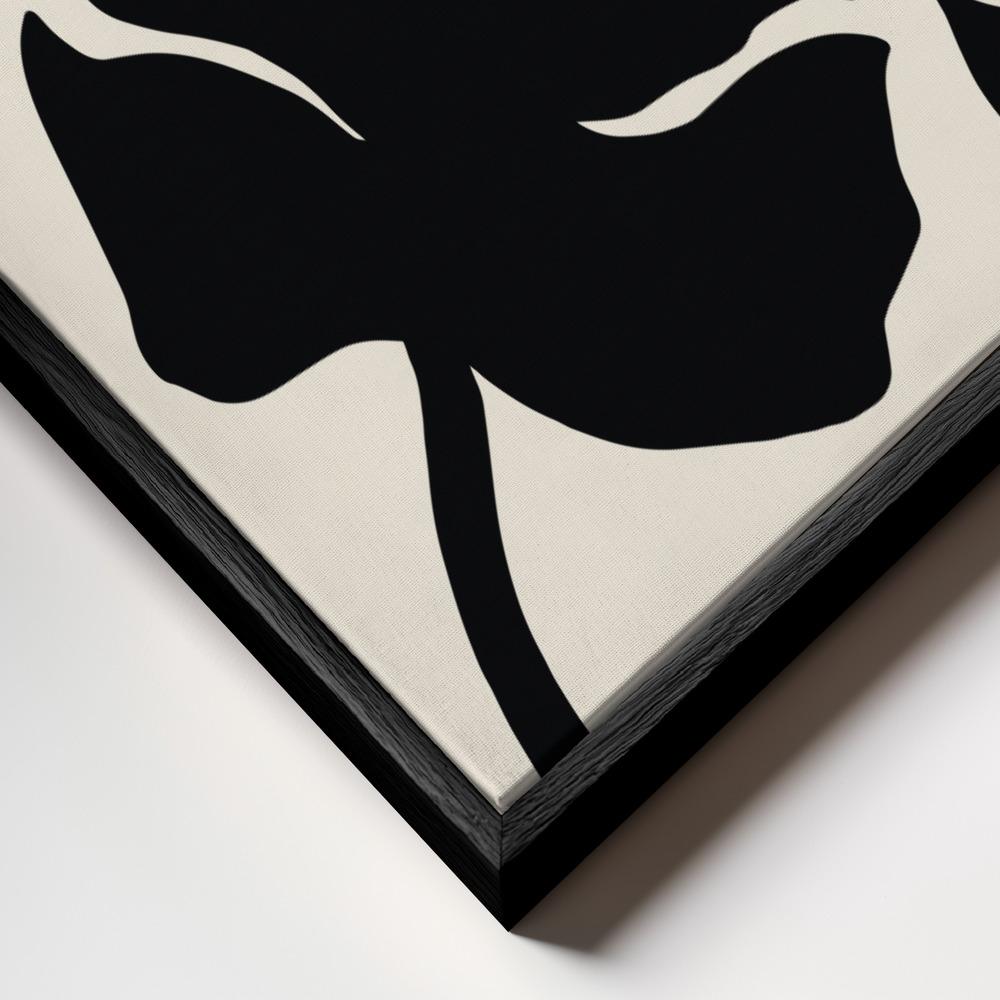 Canvas print - Monstera Black frame close up - black frame