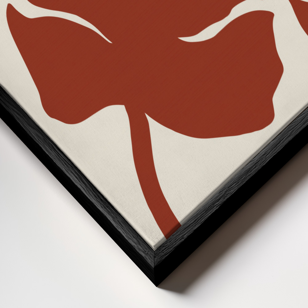 Toile - Monstera Brown cadre en gros plan - cadre noir