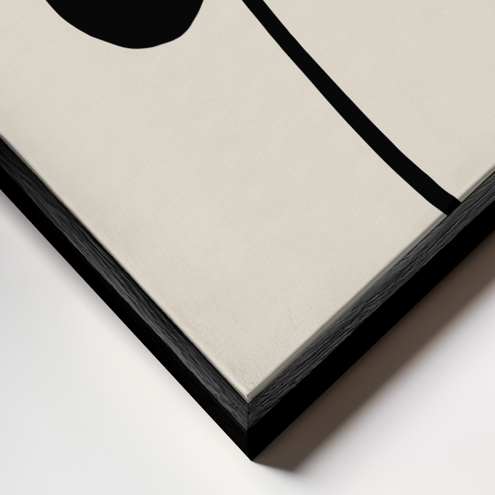 Canvas print - Monstera Leaf Black frame close up - black frame