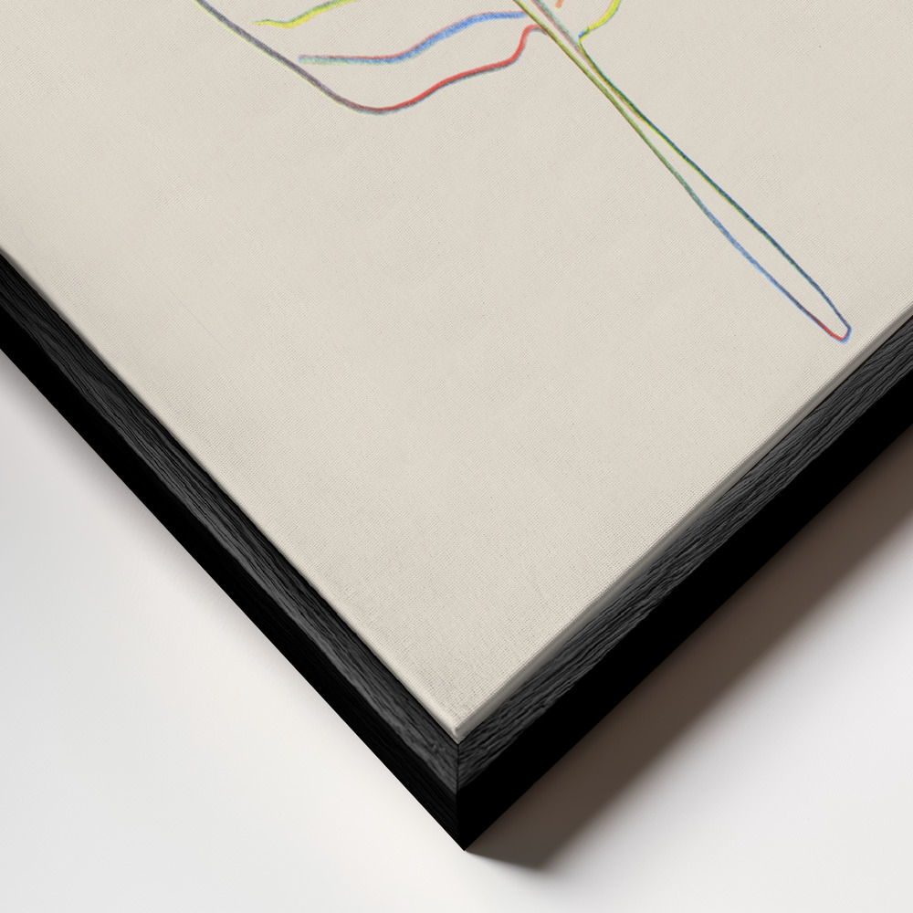 Canvas print - Banana Rainbow Leaf frame close up - black frame