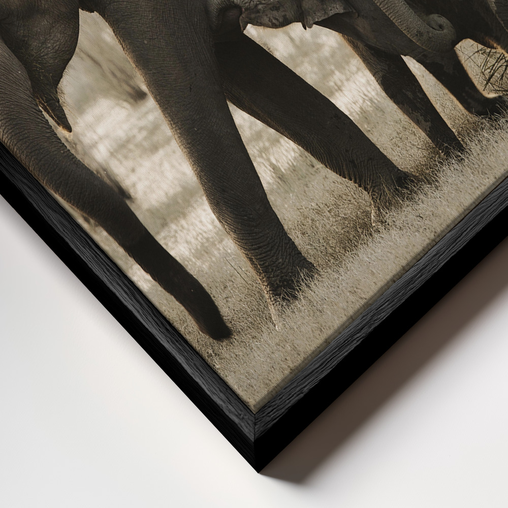Toile - Family portrait cadre en gros plan - cadre noir