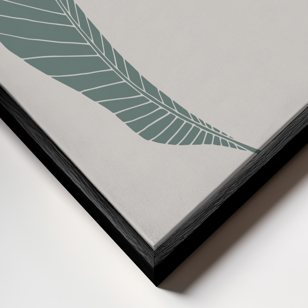 Canvas schilderi - Banana Leaf Green frame close-up - zwart frame