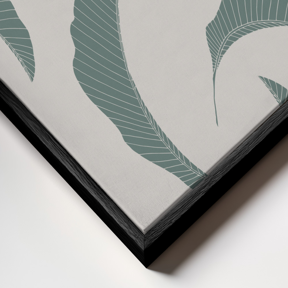Canvas print - Banana Leaves Multiple frame close up - black frame