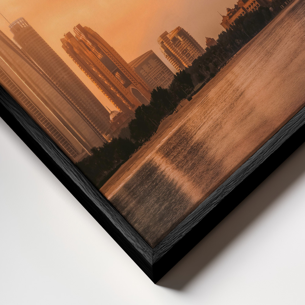 Toile - Etihad Towers & Emirates Palace, Abu Dhabi, UAE cadre en gros plan - cadre noir