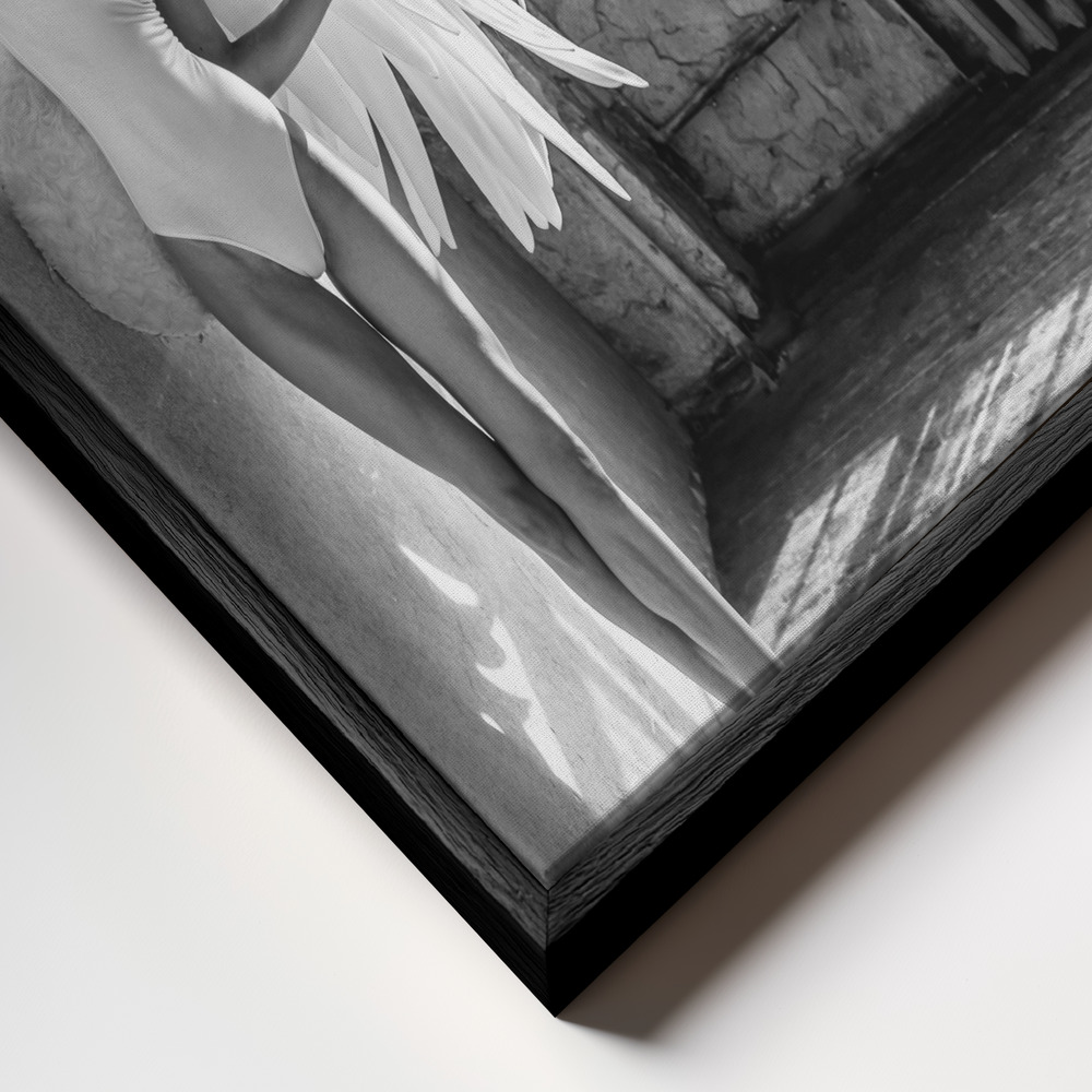 Canvas schilderi - Angel 1 frame close-up - zwart frame