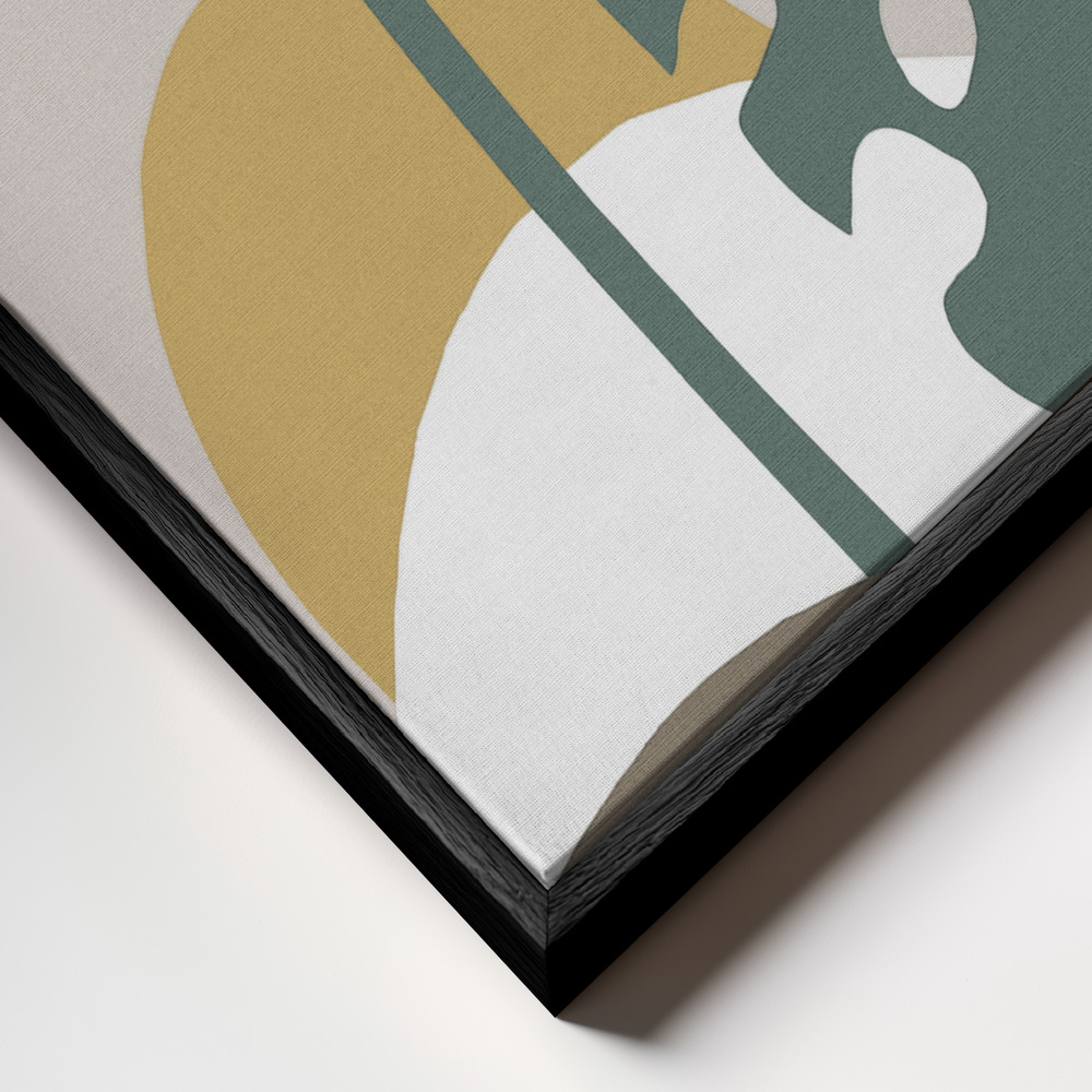 Toile - Monstera Cut Out 02 cadre en gros plan - cadre noir
