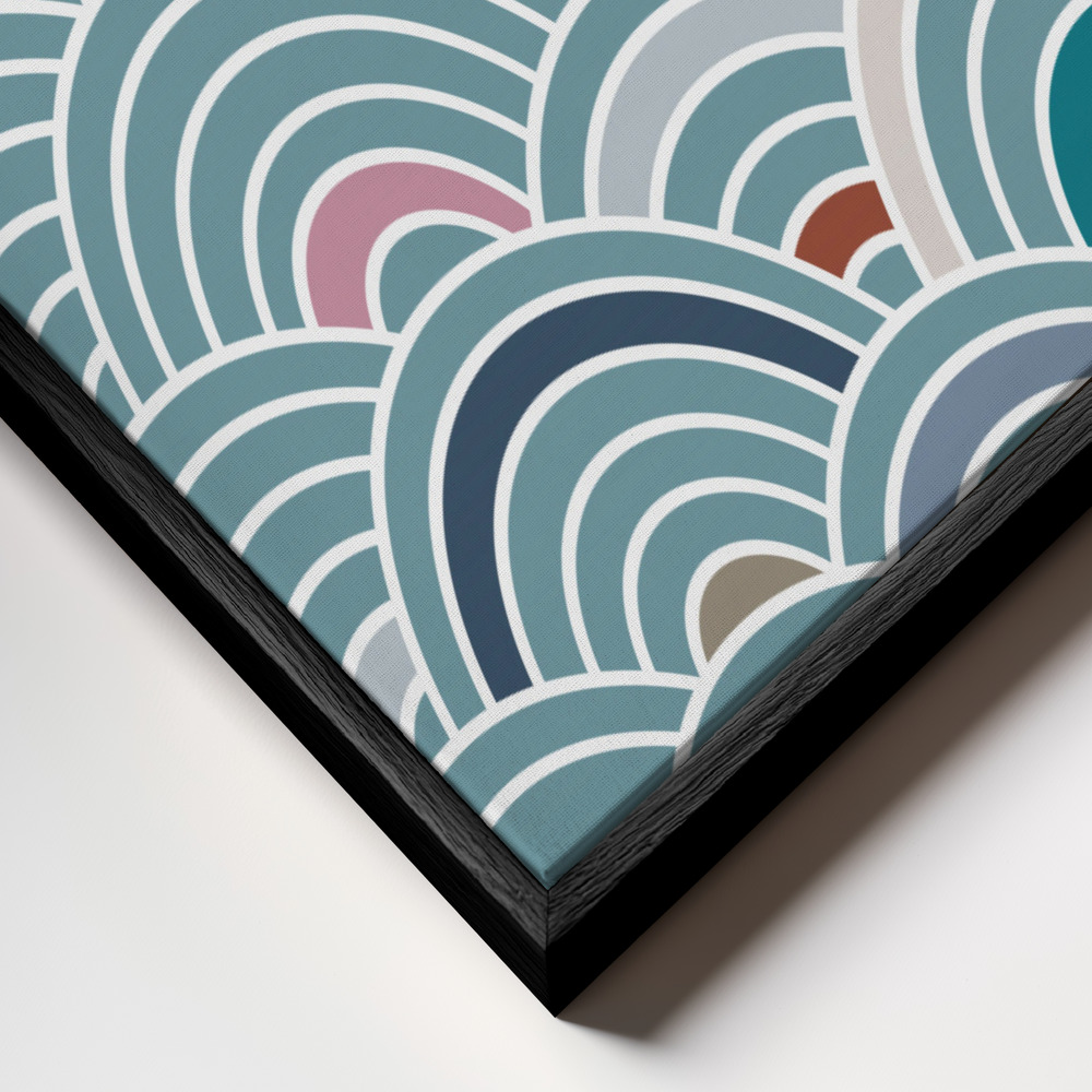 Canvas print - Sea of Rainbows frame close up - black frame