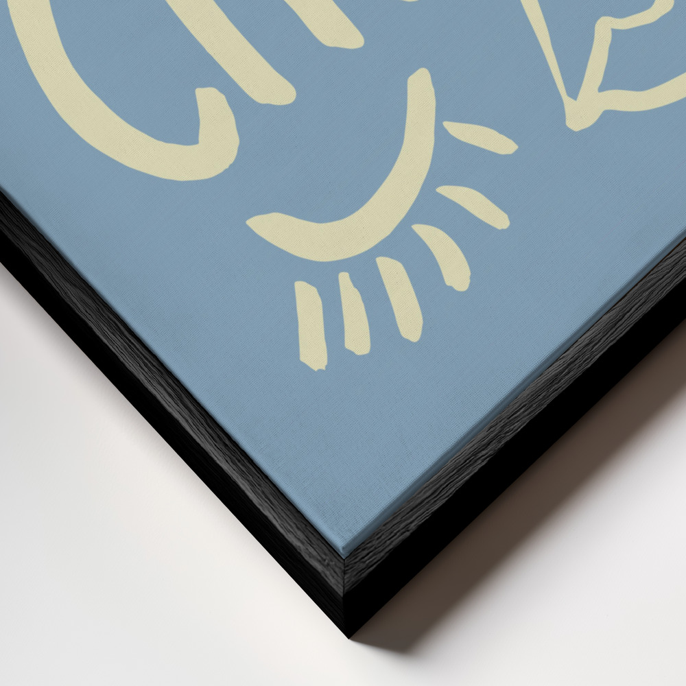 Canvas print - Très Chic Blue frame close up - black frame