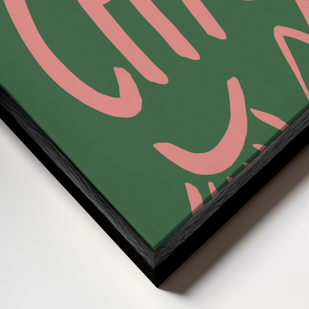 Canvastavla Très Chic Green - Tavla ram närbild - svart ram