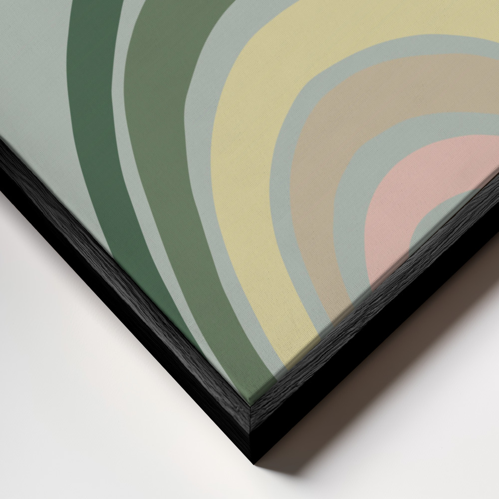 Canvas schilderi - Double Rainbow Green frame close-up - zwart frame