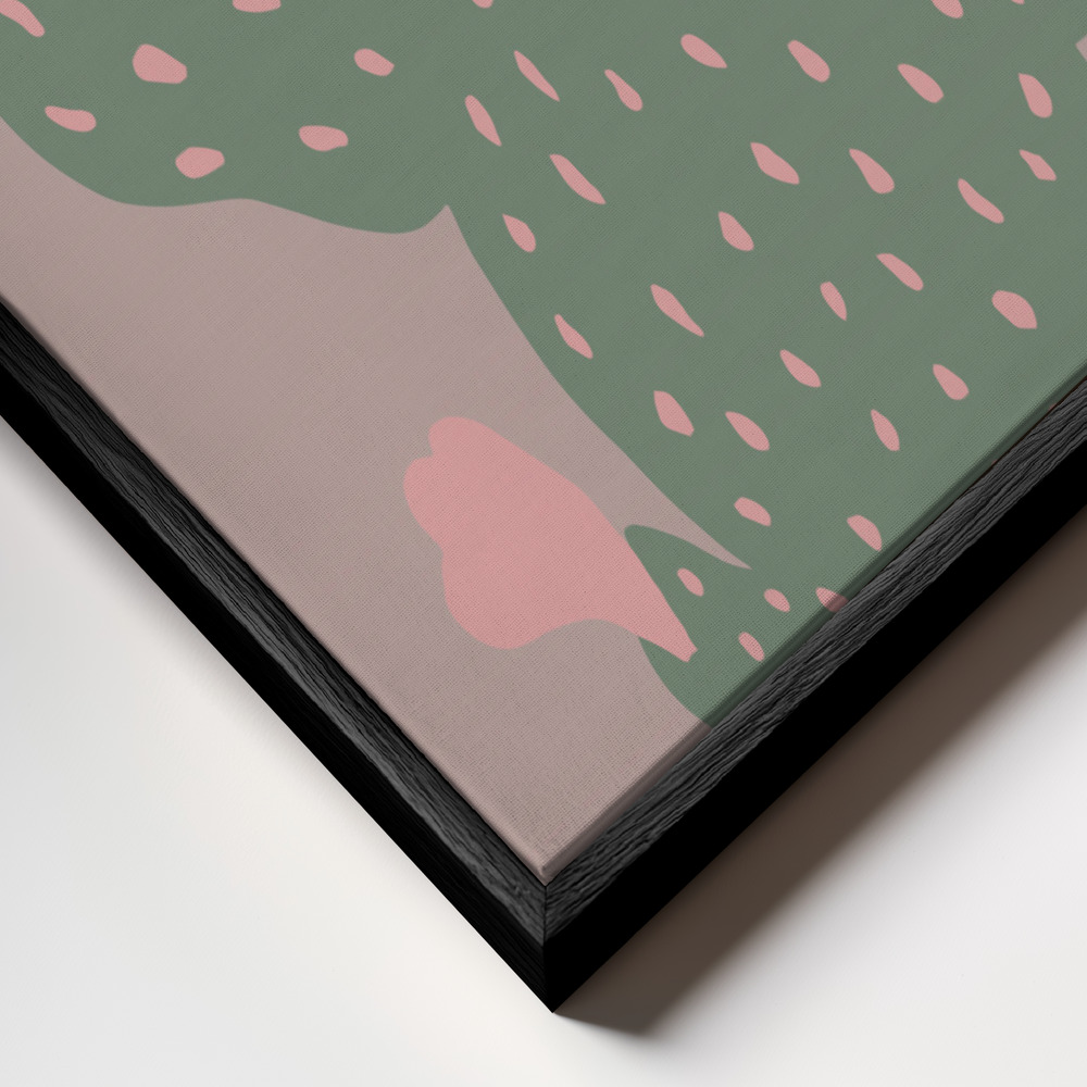 Leinwandbild - Green Cactus rahmen Nahaufnahme - schwarzer Rahmen