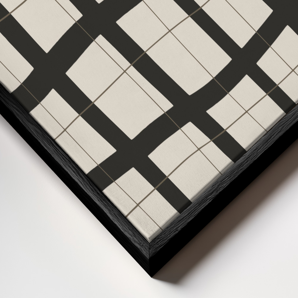 Leinwandbild - Black Grid rahmen Nahaufnahme - schwarzer Rahmen