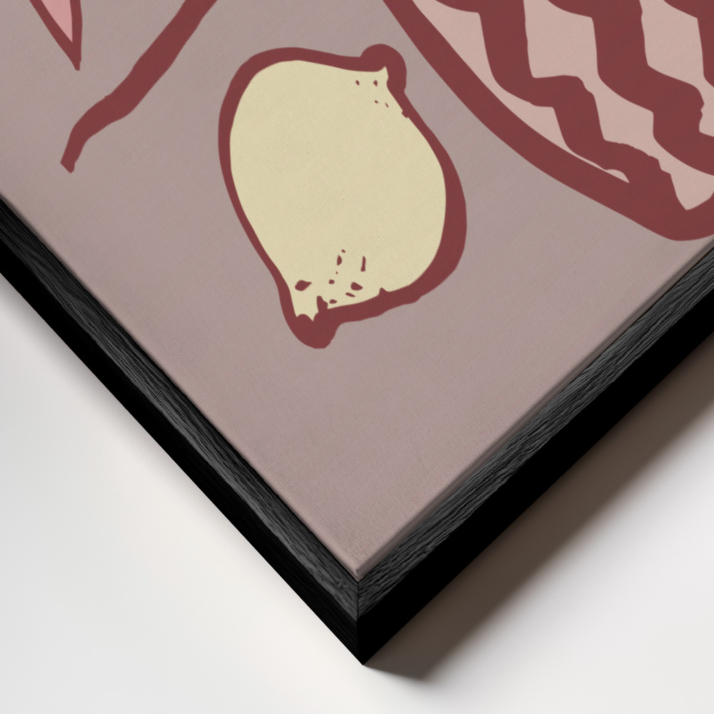 Toile - Pink Lemon cadre en gros plan - cadre noir