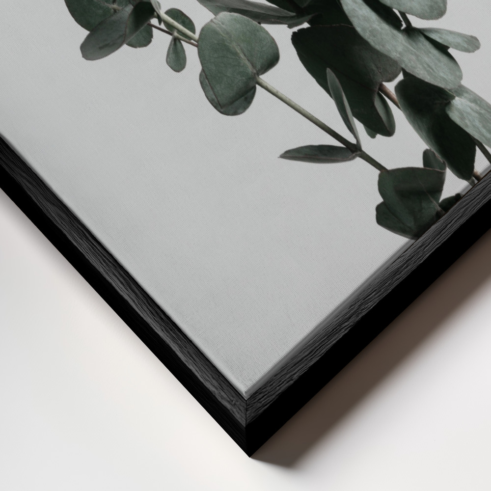 Canvas print - Eucalyptus Natural 01 frame close up - black frame
