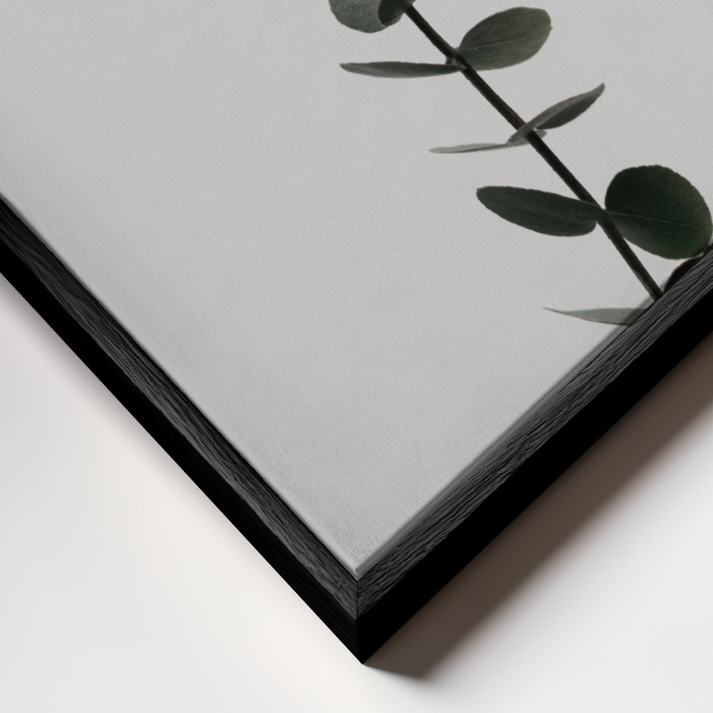 Canvas print - Eucalyptus Natural 02 frame close up - black frame