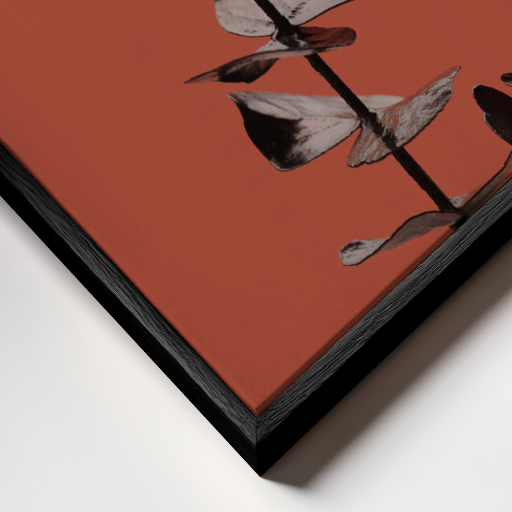Obraz na płótnie - Eucalyptus Rust 02 zbliżenie ramki - czarna ramka