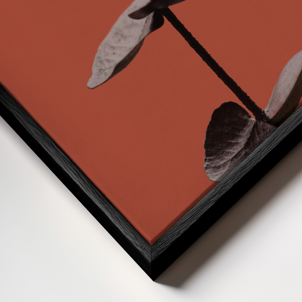 Canvas schilderi - Eucalyptus Rust 03 frame close-up - zwart frame