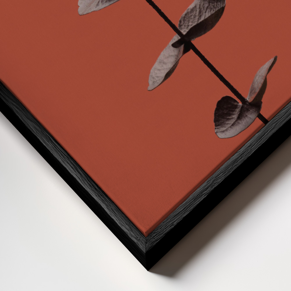 Leinwandbild - Eucalyptus Rust 04 rahmen Nahaufnahme - schwarzer Rahmen