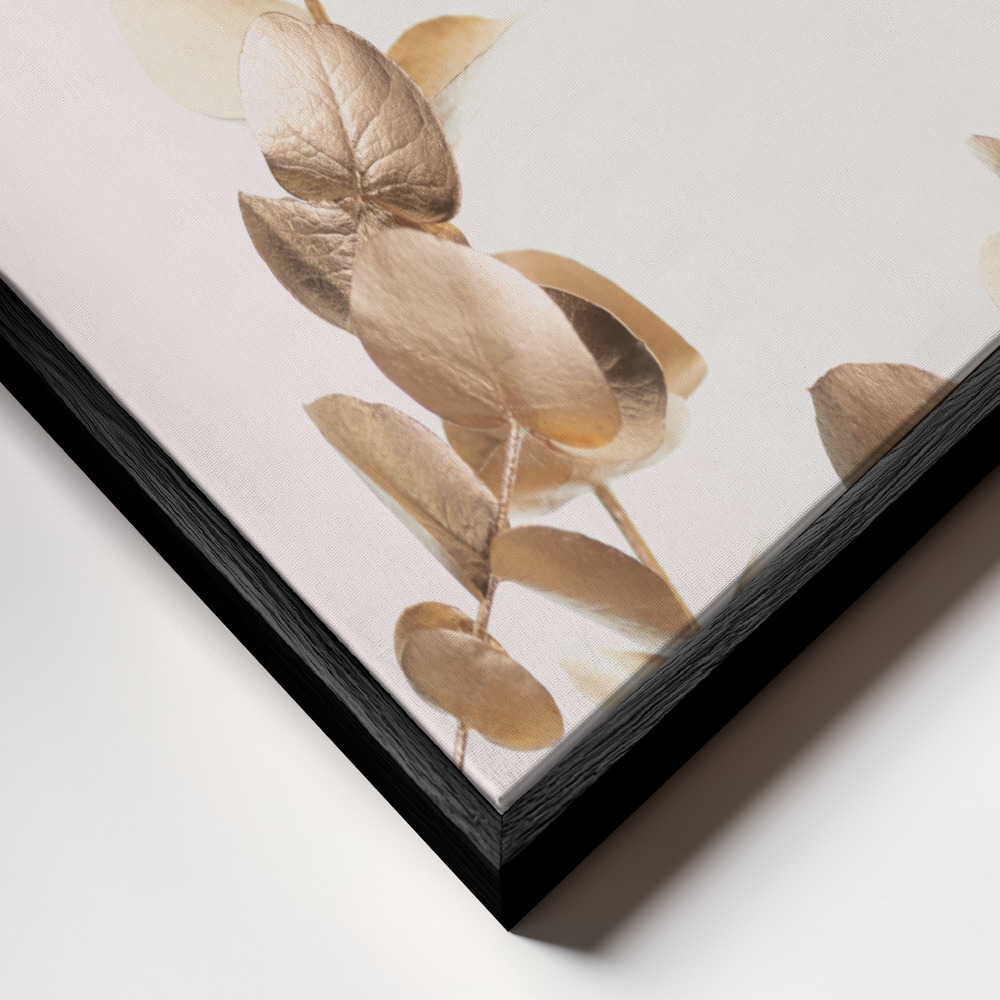 Canvas schilderi - Eucalyptus Gold No 03 frame close-up - zwart frame