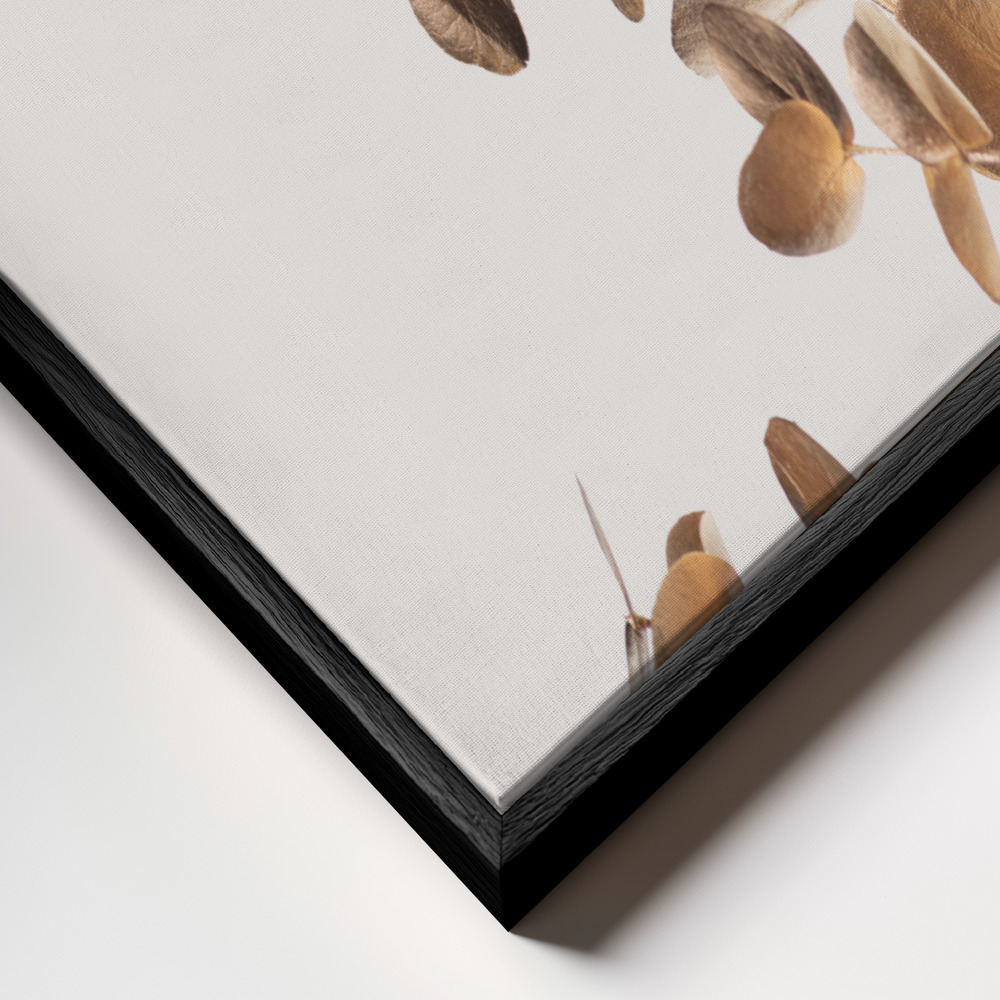 Canvas schilderi - Eucalyptus Gold No 05 frame close-up - zwart frame