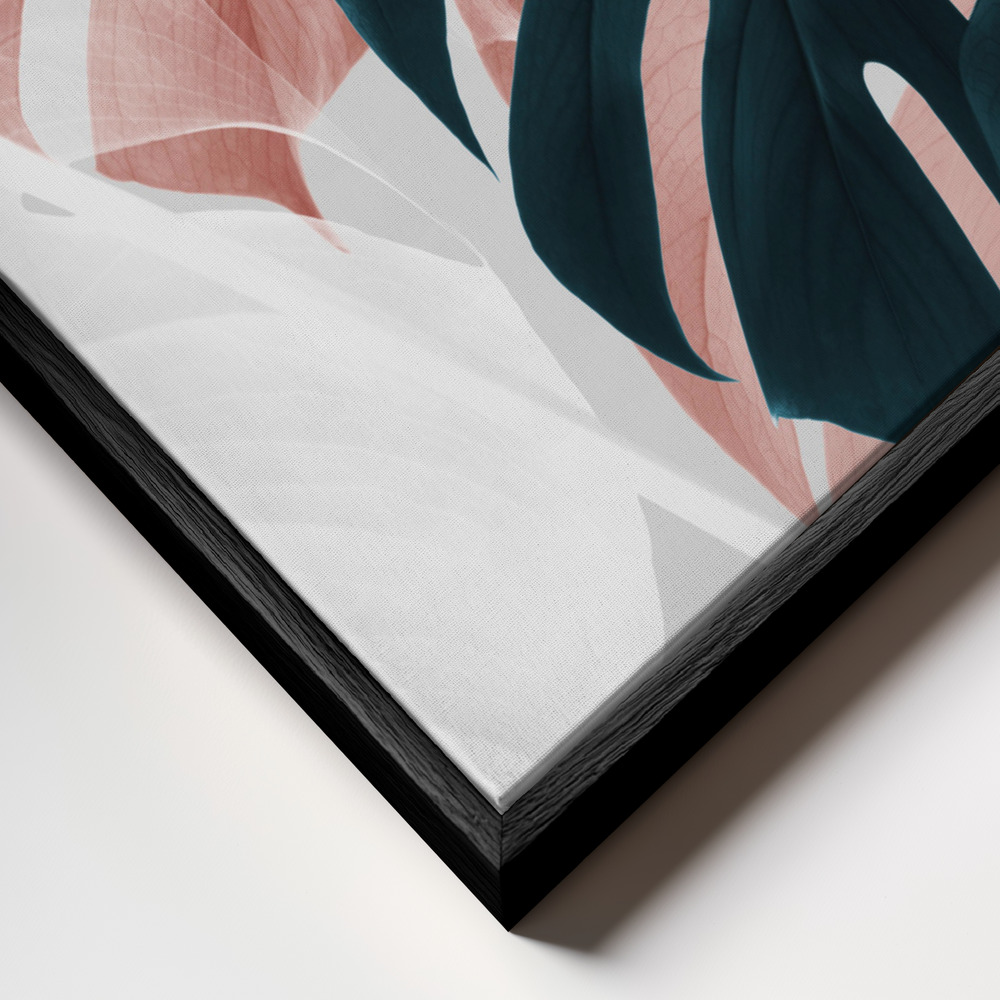 Canvas print - Monstera Creative 09 frame close up - black frame