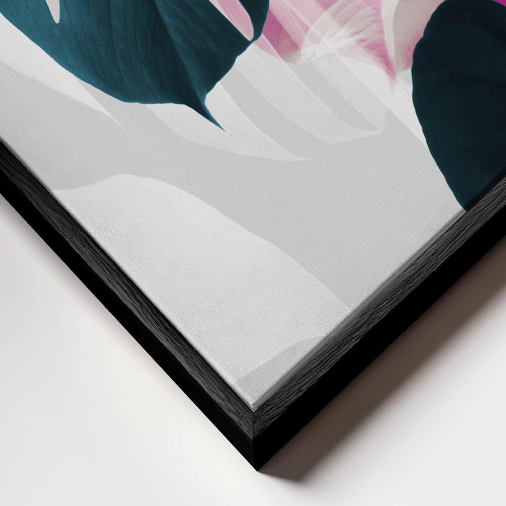Canvas print - Monstera Creative 12 frame close up - black frame