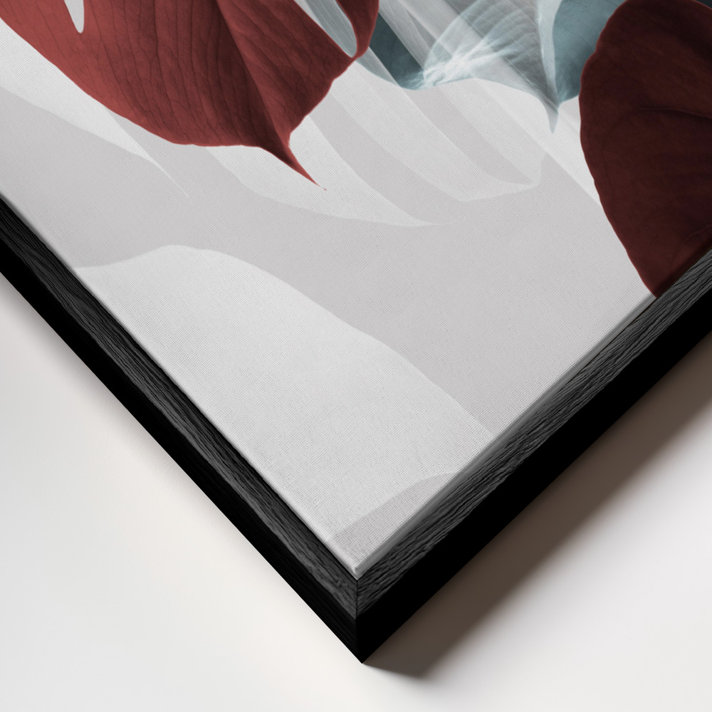 Canvas print - Monstera Creative 15 frame close up - black frame