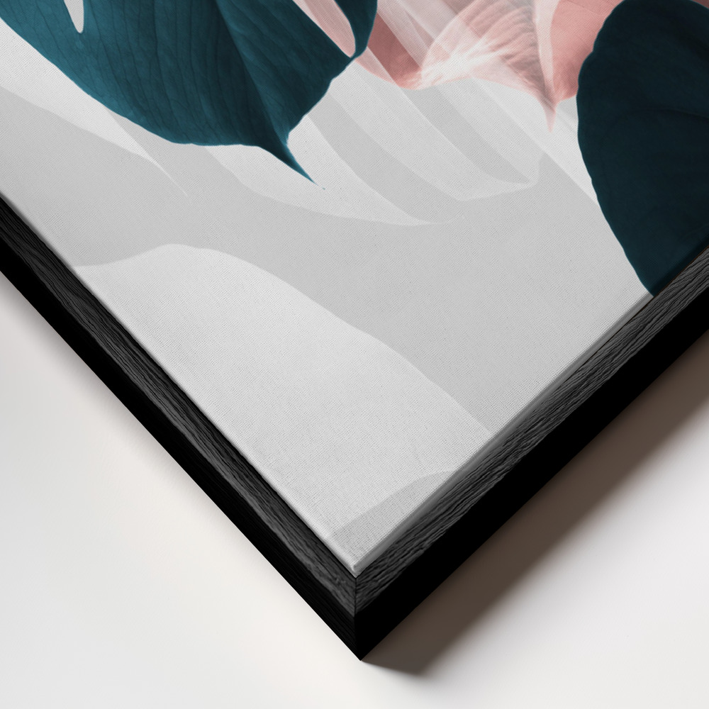 Canvas print - Monstera Creative 17 frame close up - black frame