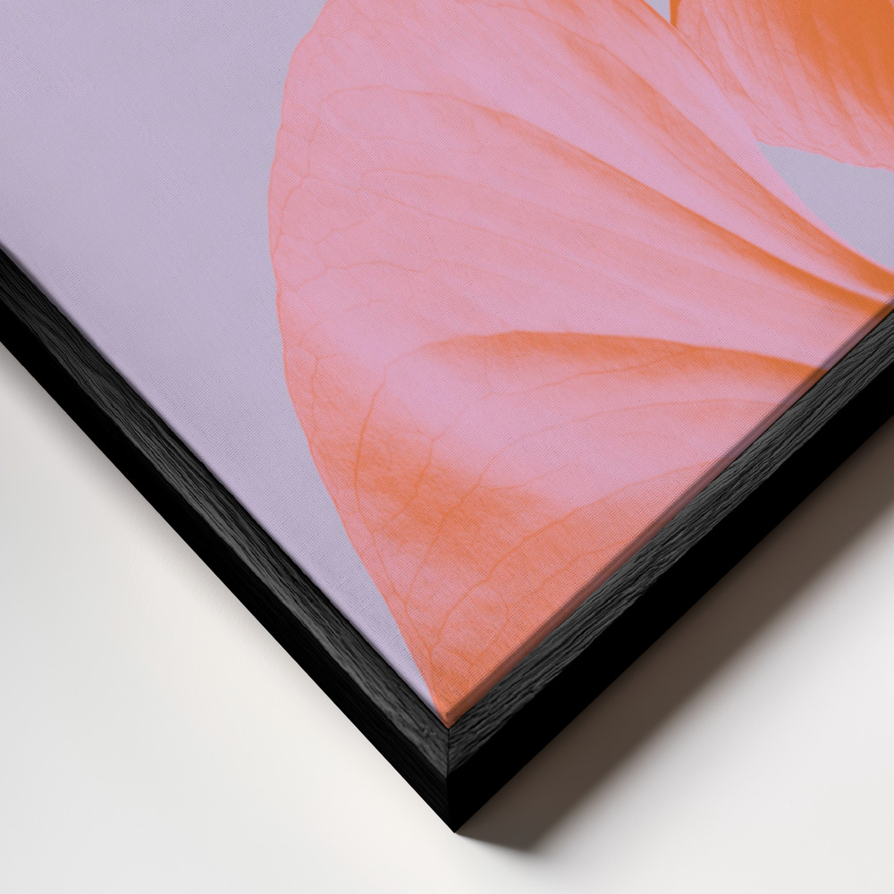 Canvas print - Monstera Purple 03 frame close up - black frame