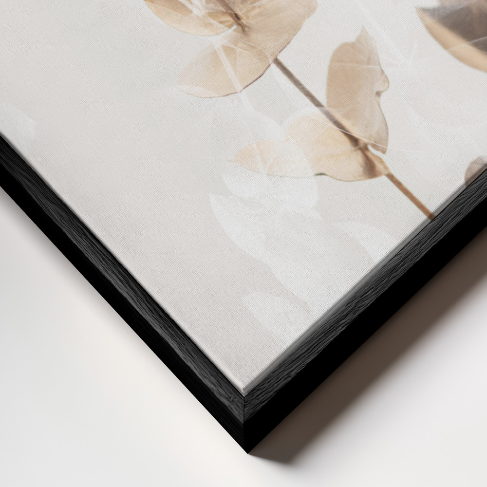 Canvas print - Eucalyptus Creative Gold 01 frame close up - black frame